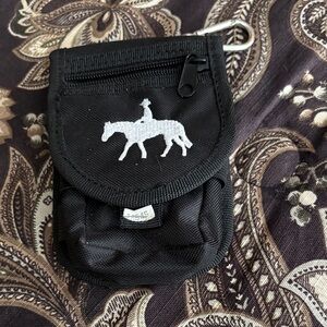 Black Pouch with Horse Rider Design